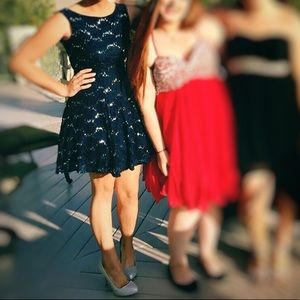 👗&👠 BUNDLE Blue Short Dress with Sparkly heels
